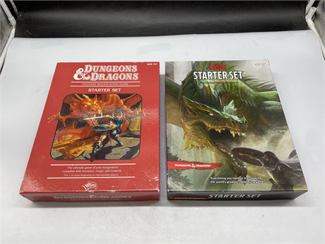 PAIR OF DUNGEONS AND DRAGONS STARTER SETS IN BOXES