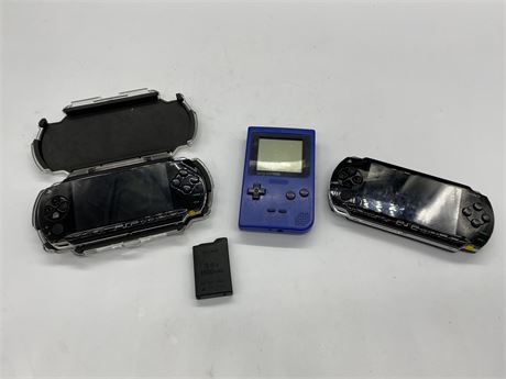 2 SONY PSP & NINTENDO GAMEBOY POCKET - AS IS