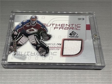 2001/02 S.P. GAME USED PATRICK ROY JERSEY CARD