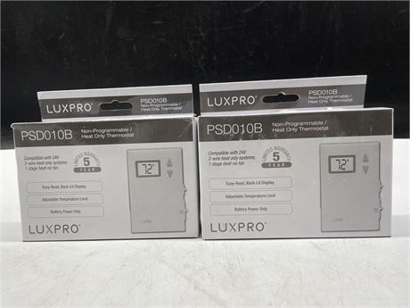 2 NEW IN BOX LUXPRO THERMOSTAT