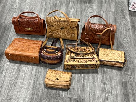 LOT OF LEATHER STYLE PURSES