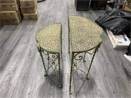 2 METAL TABLES/PLANT STANDS (Largest 23” tall)