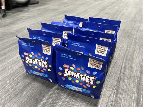 BULK LOT OF FAMILY SIZED SMARTIES PACKS - 10 BAGS OF 400G - EXPIRATION 2024 JULY