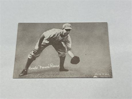 1940’s PEE WEE REESE EXHIBIT CARD - VARIATION SHOWS WHITE BALL - 6”x3”