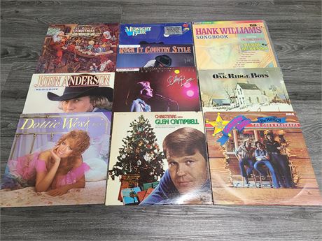 10 COUNTRY MUSIC RECORDS (most in good condition)