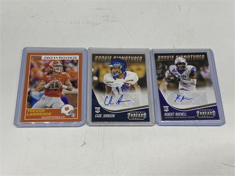 2021 TREVOR LAWRENCE ROOKIE & 2 ROOKIE AUTO CARDS