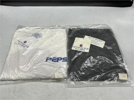 2 NEW OLD STOCK PEPSI SHIRTS SIZE XL (1990s)