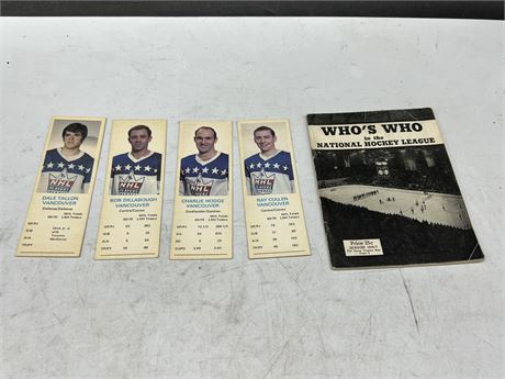 4 RARE DADS COOKIES NHL CARDS & 1936 NHL PLAYER BOOK