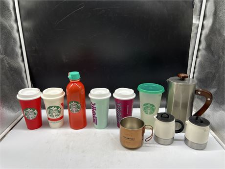 LOT OF STARBUCKS CUPS & ECT