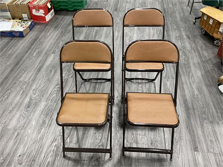 4 VINTAGE METAL FOLD UP CHAIRS