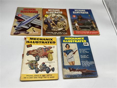 5 EARLY COPIES OF MECHANIX ILLUSTRATED