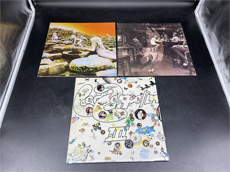3 LED ZEPPELIN RECORDS - GOOD CONDITION