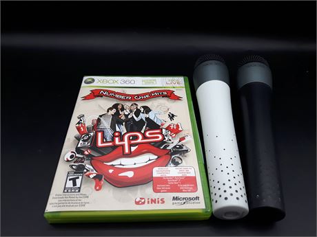 LIPS NUMBER ONE HITS WITH MICS - VERY GOOD CONDITION - XBOX 360