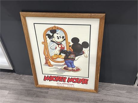 60th ANNIVERSARY MICKEY MOUSE FRAMED PRINT 24”x30”