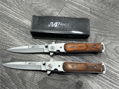 2 NEW MTECH FOLDING KNIVES (9”)