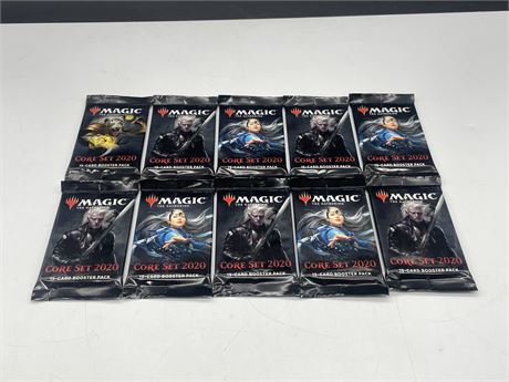 10 SEALED MAGIC THE GATHERING - CORE SET 2020 BOOSTER PACKS