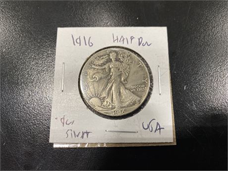 1916 USA HALF DOLLAR SILVER COIN