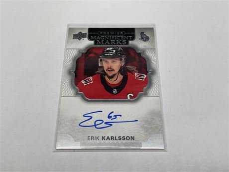 AUTO PREMIER MAGNIFICENT MARKS ERIK KARLSSON UPPER DECK NHL CARD