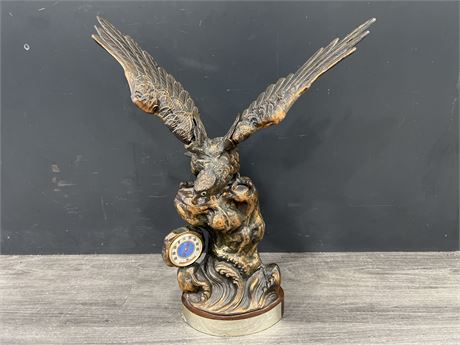 VINTAGE METAL EAGLE THERMOMETER - 21” TALL