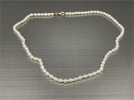 FRESHWATER SEED PEARLS W/10K GOLF CLASP ANKLET