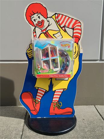 VINTAGE RONALD MCDONALD'S STORE TOY DISPLAY W/ TOYS 64"TALL - RARE FIND!