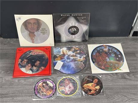 8 ASSORTED PICTURE DISC LPS - 1 SEALED OTHERS CONDITION VARIES