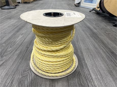 PARTIAL SPOOL OF 1/2” POLY ROPE (APPRX 150’)