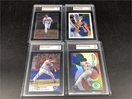 4 KSA GRADED 7 MLB CARDS