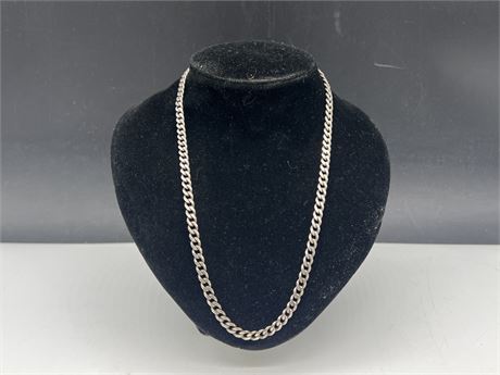 925 STERLING MARKED SILVER NECKLACE - 20” LONG 28GRAMS