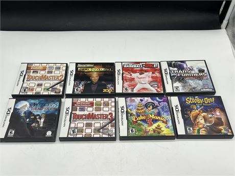 8 NINTENDO DS GAMES - GOOD CONDITION W/INSTRUCTIONS