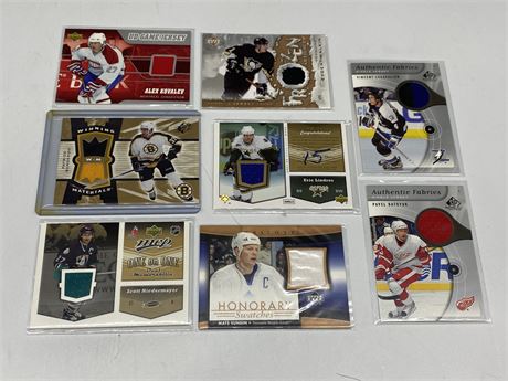 8 NHL JERSEY CARDS (Allstars)
