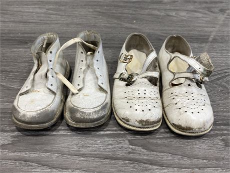 2 VINTAGE PAIRS OF BABY DRESS SHOES