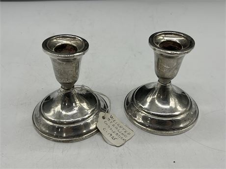 2 STERLING CANDLE STICK HOLDERS (4”)