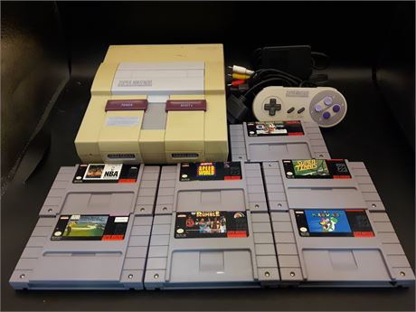 SUPER NINTENDO CONSOLE WITH GAMES - VERY GOOD CONDITION