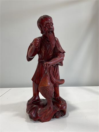 LARGE CARVED CHINESE FIGURE 18” TALL
