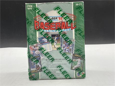SEALED 1992 FLEER BASEBALL WAX PACK BOX - 36 PACKS