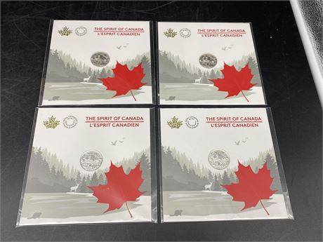 4 ROYAL CANADIAN MINT 999 SILVER $3 COINS