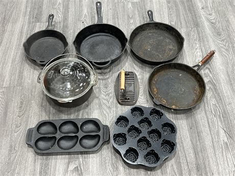 LOT OF CAST IRON COOKWARE