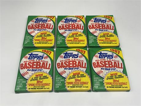 6 TOPPS 1987 MLB WAX PACKS