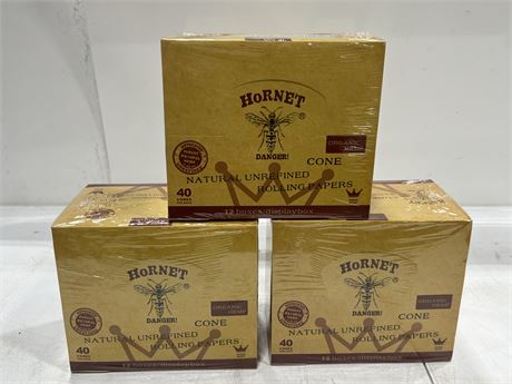 3 NEW BOXES OF NATURAL ROLLING CONE PAPERS