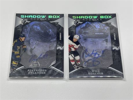 2 SPX UPPER DECK 2016-17 NHL AUTO SHADOWBOX ROOKIE CARDS