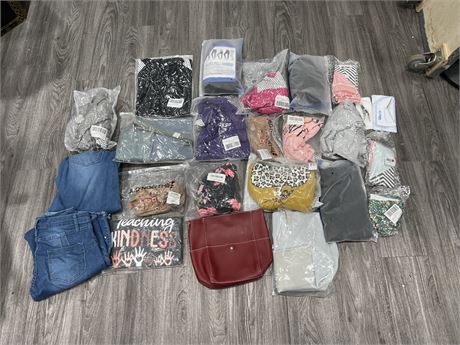 LOT OF NEW WOMENS CLOTHES AND BAGS ECT
