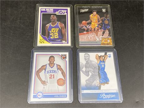 4 NBA CARDS INCLUDING ROOKIE INGRAM & ROOKIE GORDON