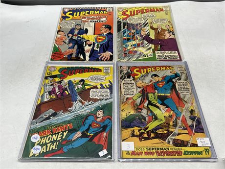 4 VINTAGE SUPERMAN COMICS