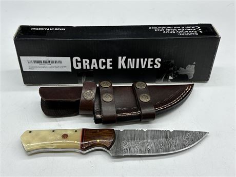 GRACE HUNTING KNIFE W/SHEATH (5” BLADE)