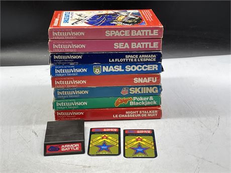 9 INTELLIVISION GAMES 8 COMPLETE IN BOX