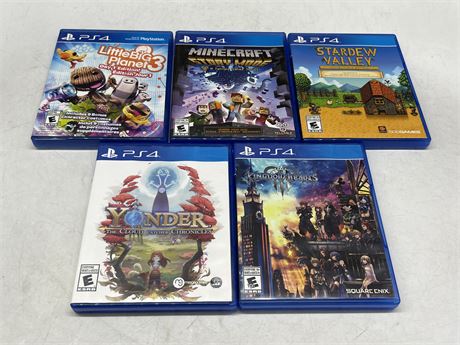 5 PS4 GAMES - EXCELLENT CONDITION