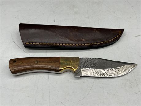 BESCAR STEEL KNIFE W/SHEATH - 4" BLADE 8" TOTAL