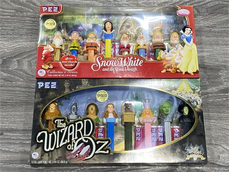 WIZARD OF OZ & SNOW WHITE LIMITED EDITION PEZ DISPENSER SETS — NEW
