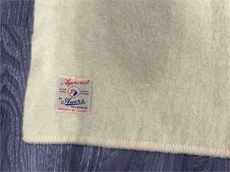 Urban Auctions - VINTAGE AYERS PURE WOOL BLANKET - 68”x74”